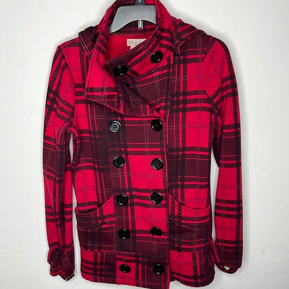 Glimmer Buffalo Plaid hooded Jacket Sz Small - Picture 1 of 8